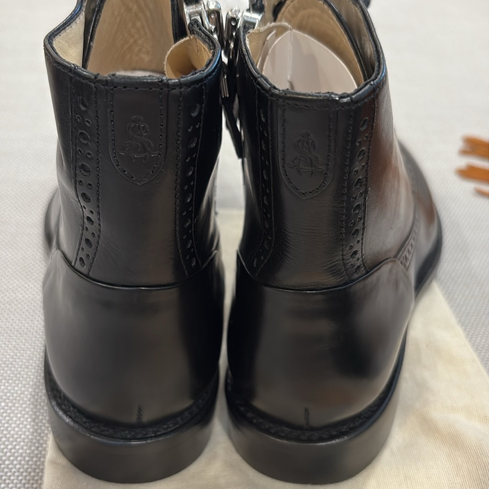 Angela Scott Black Leather Ankle Boots brand New - Picture 6 of 7